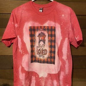 Handmade Bleached One Loved Mama Tee NWOT